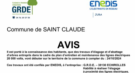 AVIS DE PUBLICATION Saint Claude octobre 2024